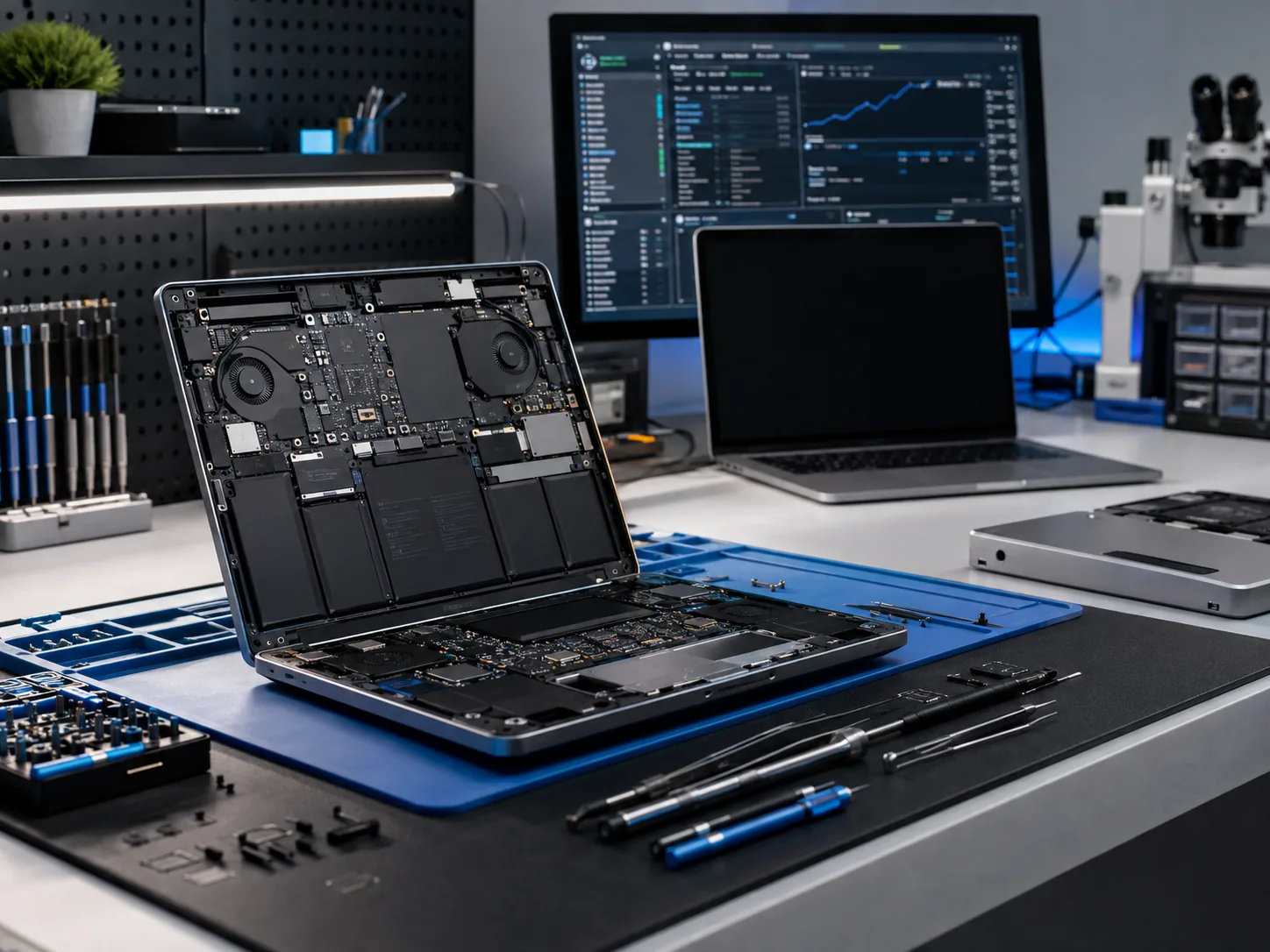 Laptop and computer repair workstation
